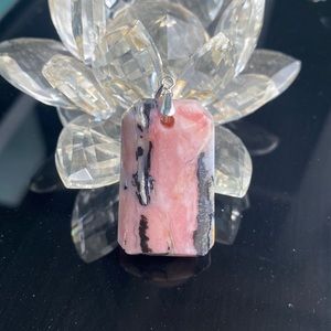 Rhodonite and sterling silver pendant